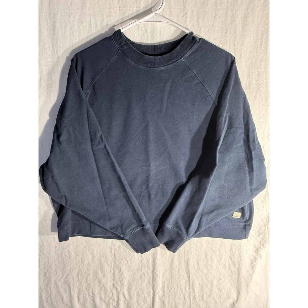 Vuori Women Halo Essential Crewneck Sweatshirt Navy Blue Raglan Pullover Large